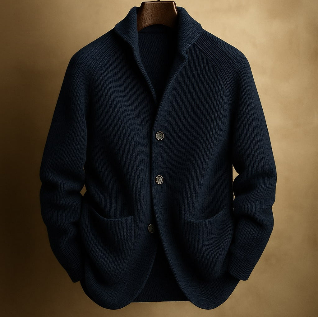 Men's Knitted Cardigan Fashion Casual Pocket Button Jacket Long Sleeve Top Clothing
