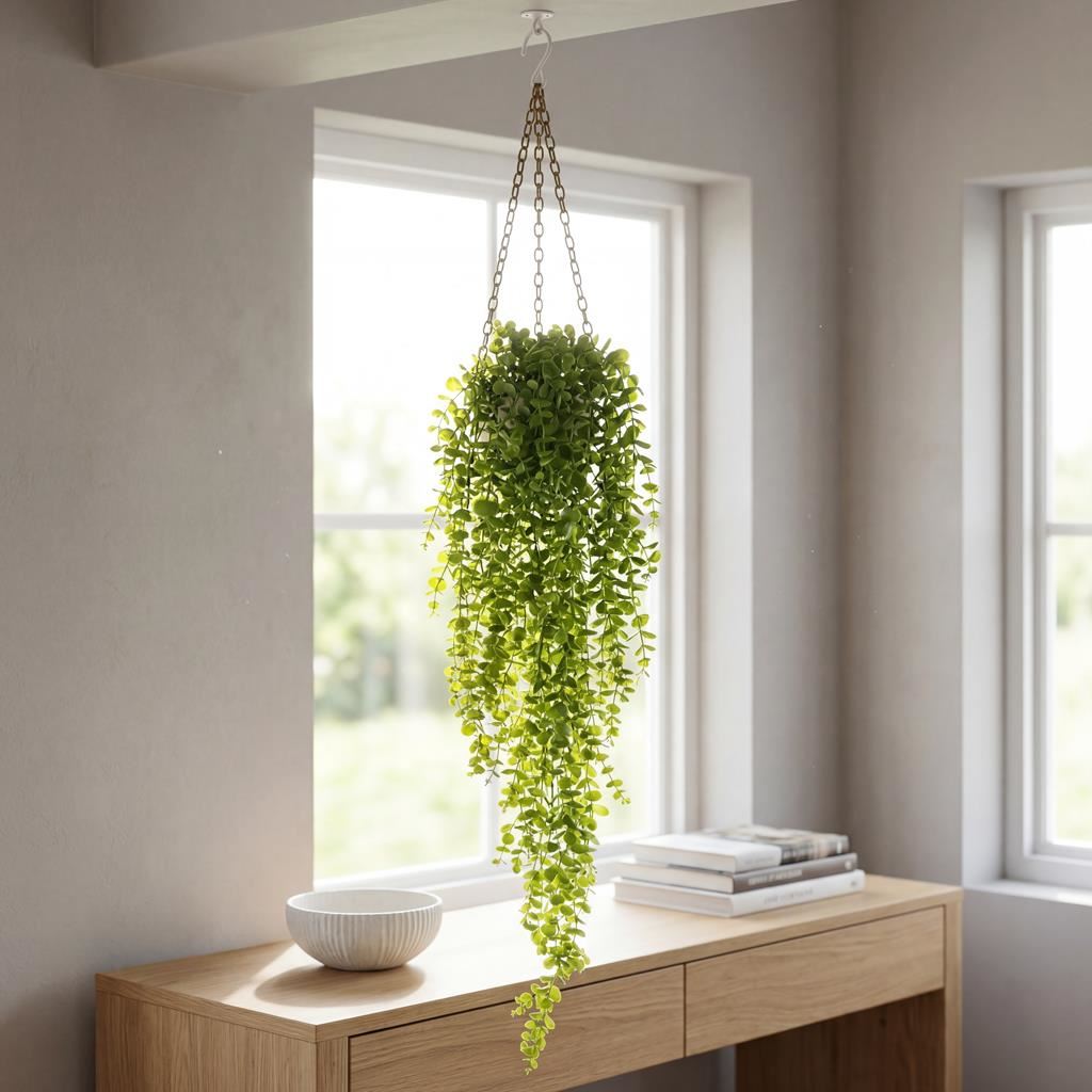 Pack of 6 x 90cm Artificial Trailing Hanging Plant Green Faux Cascading Foliage